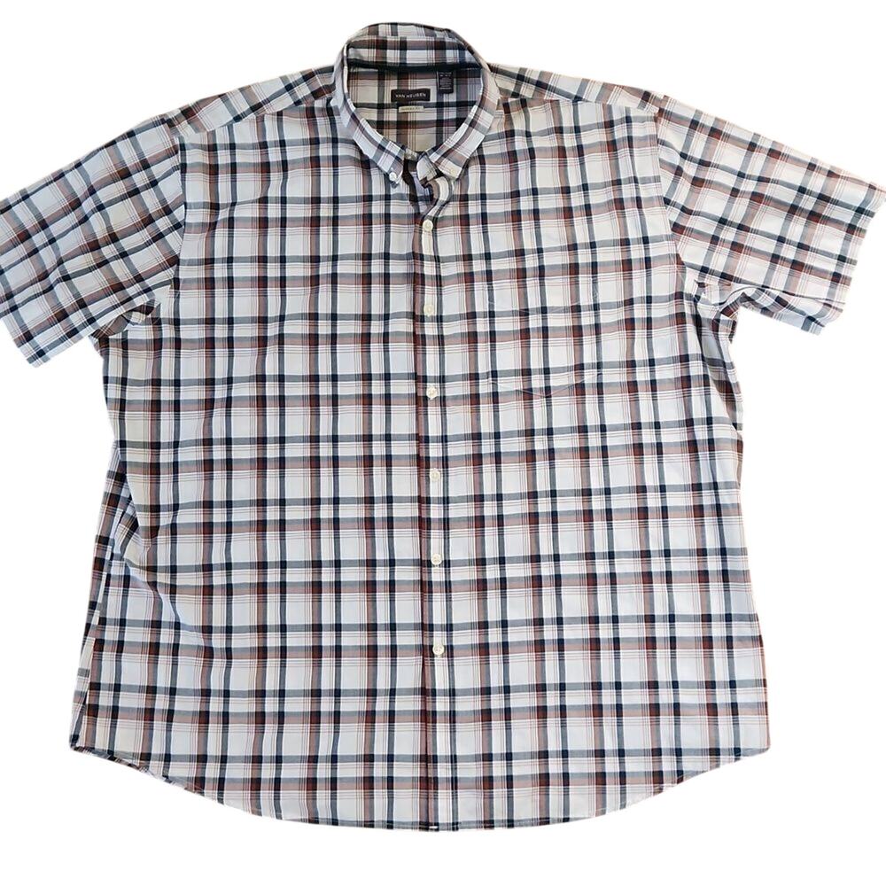 Van Heusen men's XXL 18-18 1/2 short sleeve classic fit button-down shirt